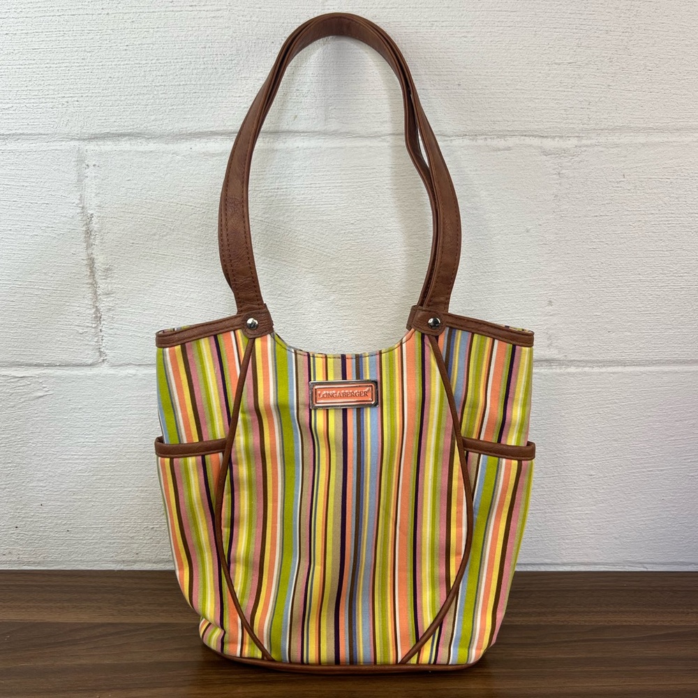Longaberger Striped Shoulder Bag